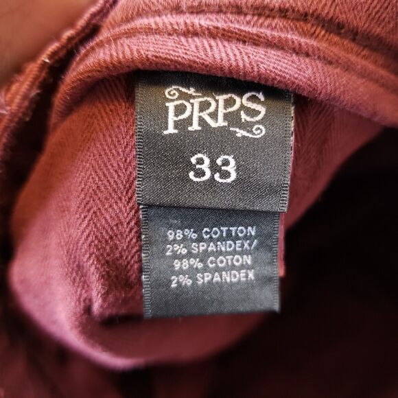 PRPS Jeans Men 33 (34x32) Red Savoy Bowman Tapered Cargo Pant Streetwear Hip Hop - Picture 7 of 12